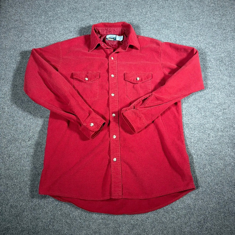 Vintage Fieldmaster Shirt Button Up Red Large Tall Men Made in USA
